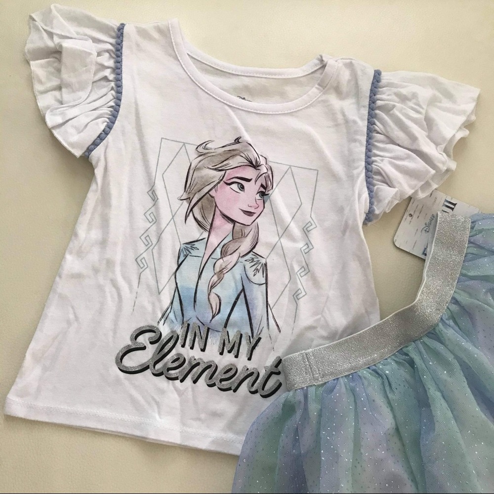Disney Frozen Elsa Sparkly Skirt Set - Picture 2 of 6